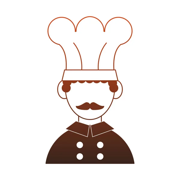 Голова шеф-кухаря аватар червоні лінії — стоковий вектор