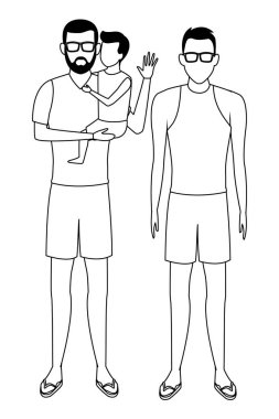 erkek ve çocuk avatar siyah ve beyaz