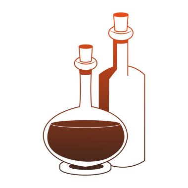 Yağ şişeleri izole kırmızı çizgiler