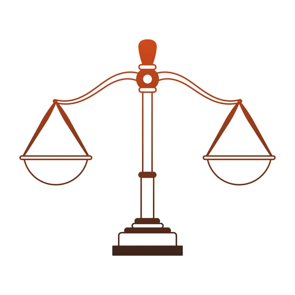 Justicia equilibrio símbolo líneas rojas — Vector de stock