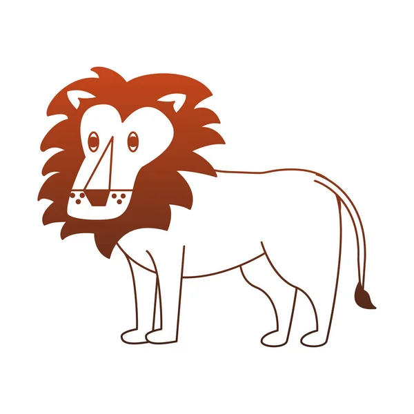 Lew dzikich zwierząt czerwone linie — Wektor stockowy