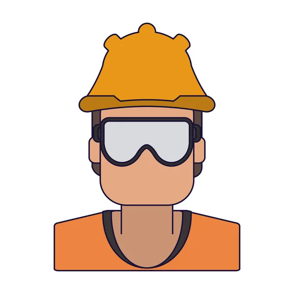 Construction worker avatar — Stock Vector