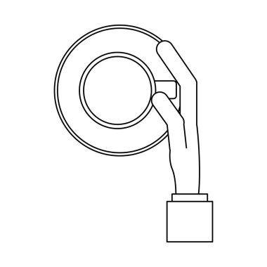 Siyah beyaz kahve fincanı tutan el