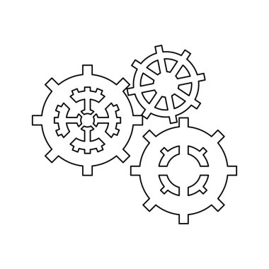 Gears'ı makine parçaları siyah ve beyaz