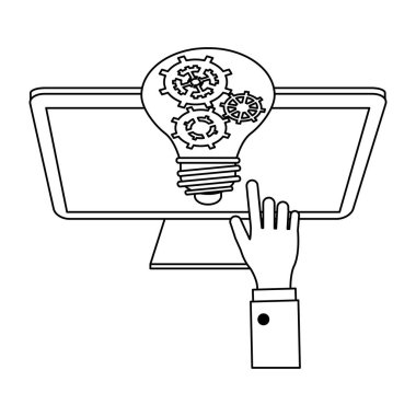 İş ve teknoloji siyah ve beyaz