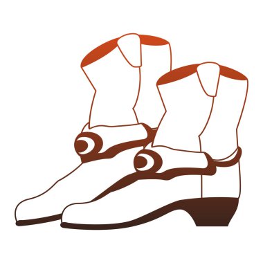 Kovboy çizmeleri izole kırmızı çizgiler