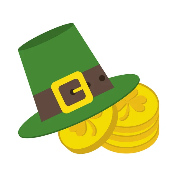 Cappello elfo e monete — Vettoriale Stock