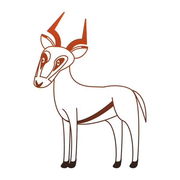 Antilope Wildtier rote Linien — Stockvektor