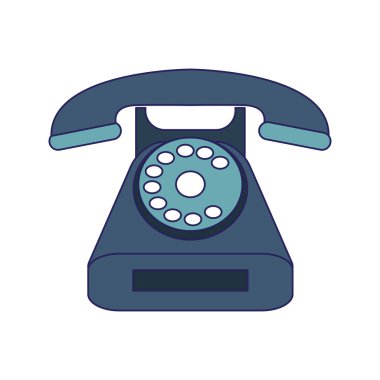 Vintage telefon çağrı merkezi mavi çizgiler