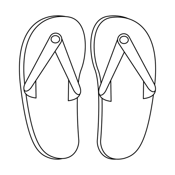 Flip flop sandalen in zwart-wit — Stockvector