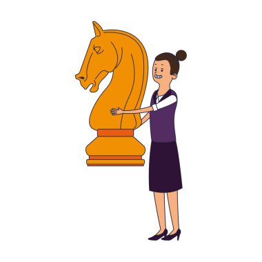 Satranç taşını kadınla