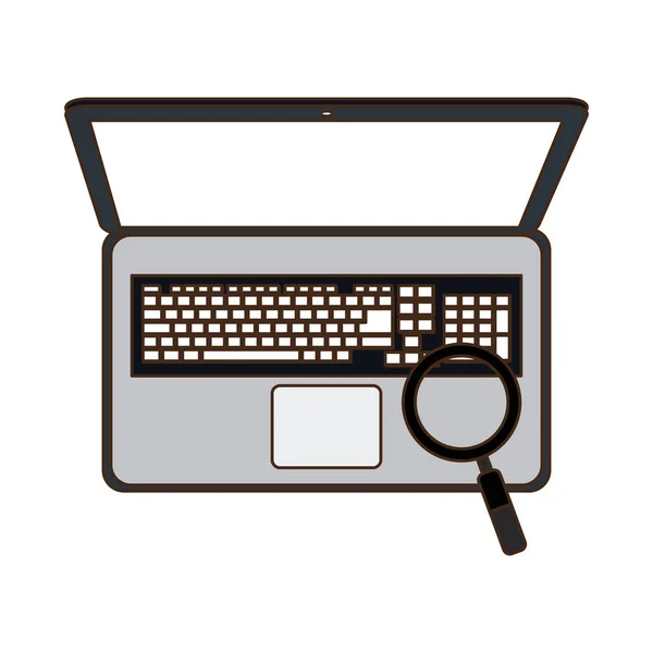 Laptop en werk — Stockvector