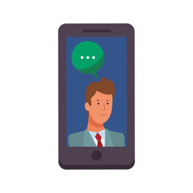 bir adam ile cep telefonu