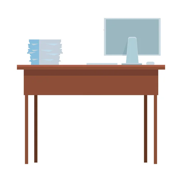 Icona scrivania ufficio — Vettoriale Stock