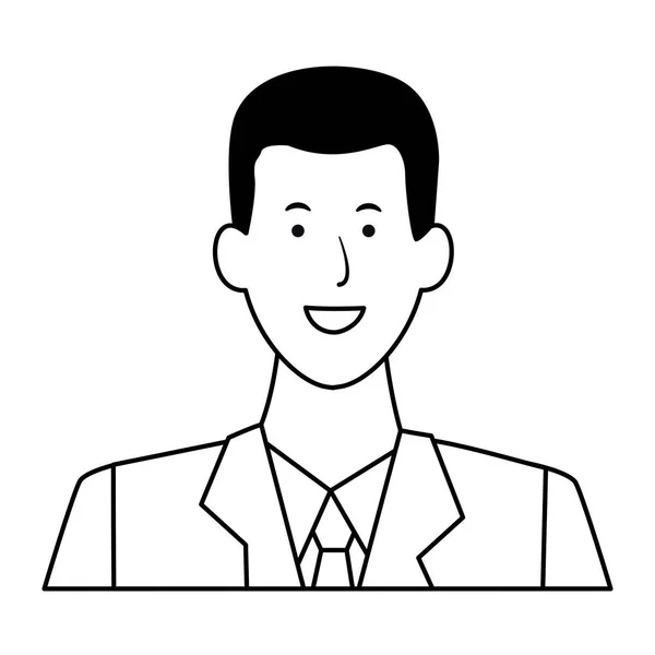 Man portrait avatar black and white — Stock Vector