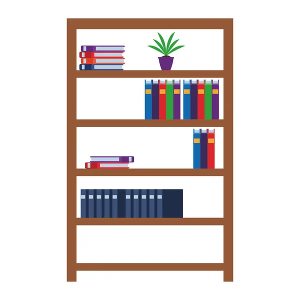 Planken met boeken — Stockvector