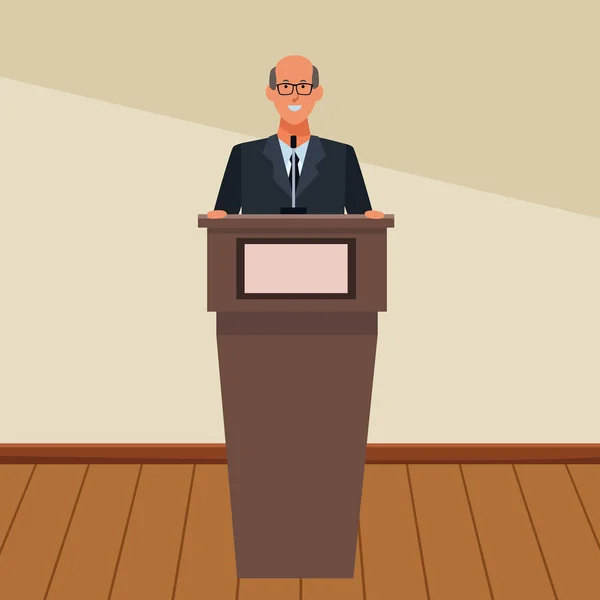 Homme sur un podium — Image vectorielle