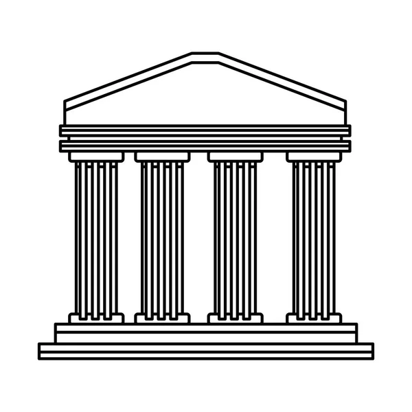 Symbol w czarno-biały budynek banku — Wektor stockowy