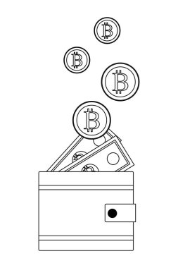 cryptocurrency siyah ve beyaz ile cüzdan