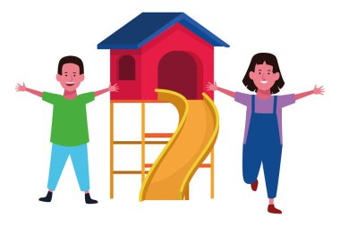 Bahçesi ile oynayan çocuklar