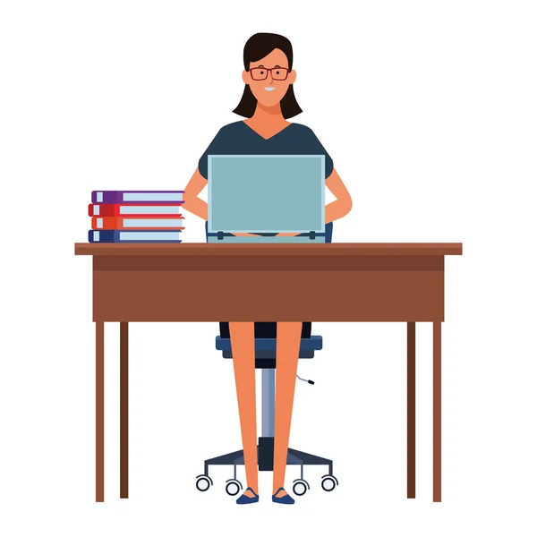 Vrouw in een bureau — Stockvector