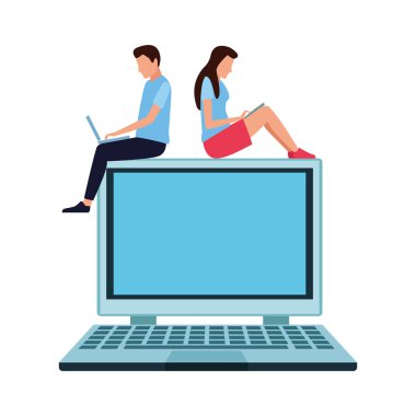 İş arkadaşları ekip çalışması çizgi film