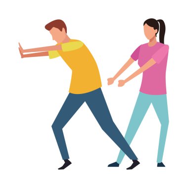 İş arkadaşları ekip çalışması çizgi film