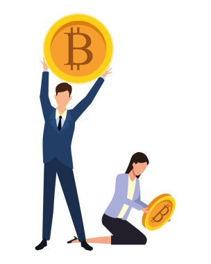 İş adamları ile bitcoins