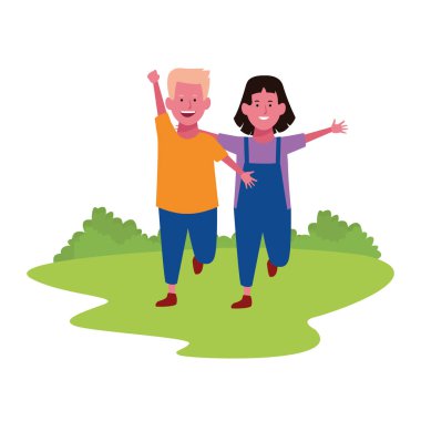 İki çocuk çizgi film gülümseyen