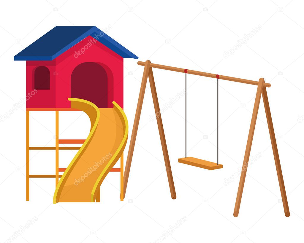 House with swing playground game