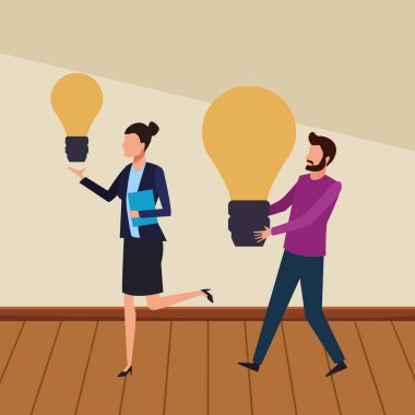 İş arkadaşları ekip çalışması çizgi film