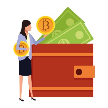 Busineswoman bitcoins m-cüzdan ile