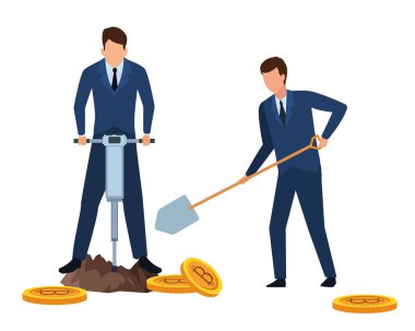 iş adamları cryptocurrency için arayan kazma