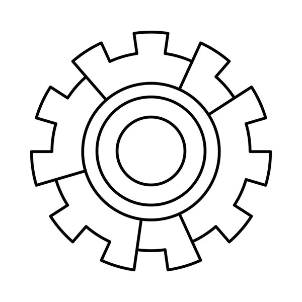 Velké převodové stroje symbolu v černé a bílé — Stockový vektor
