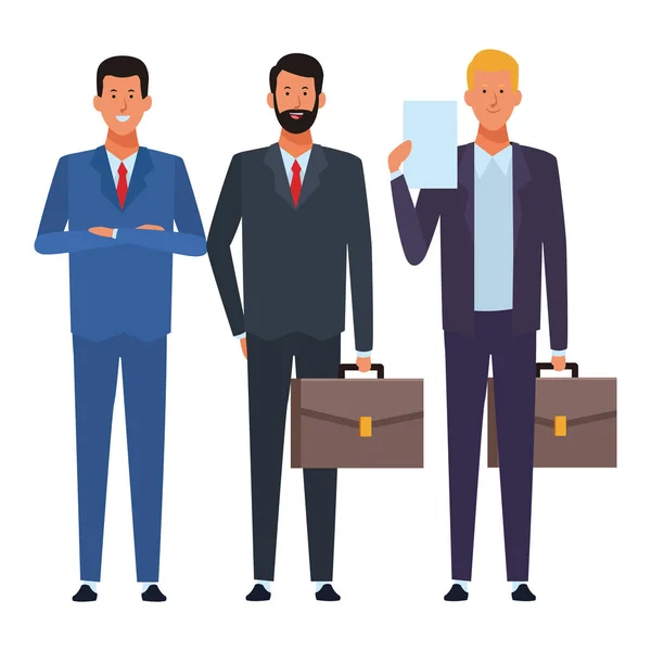 Hombres de negocios avatar personaje de dibujos animados — Vector de stock