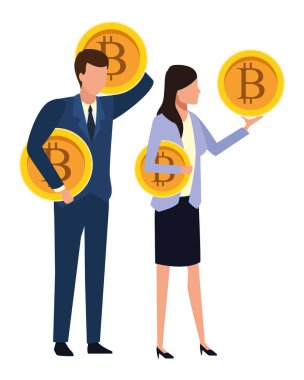 İş adamları ile bitcoins