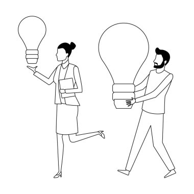 İş arkadaşları ekip çalışması karikatür siyah ve