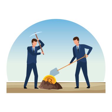 iş adamları cryptocurrency için arayan kazma