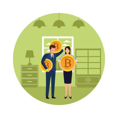 İş adamları ile bitcoins