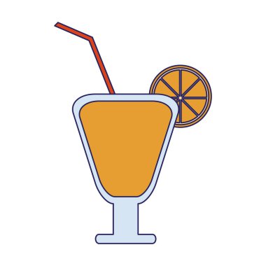 saman ile portakal suyu fincan