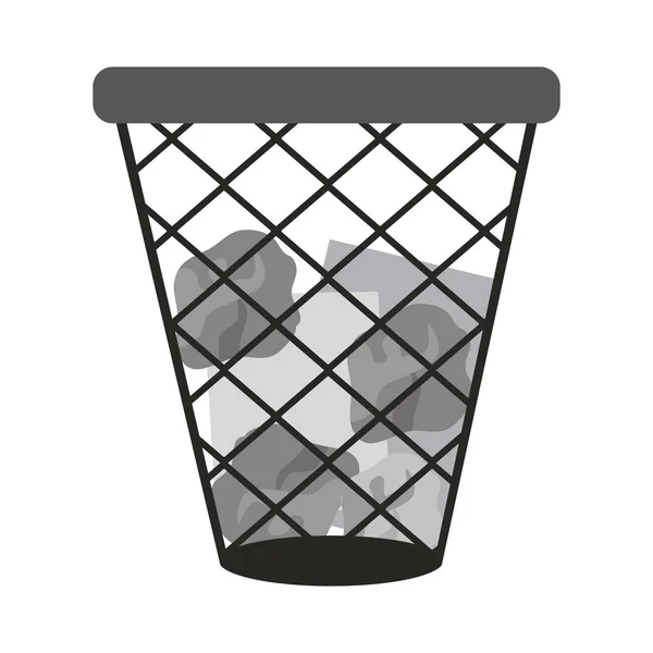 Paper bin isolated — Stock Vector