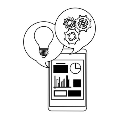 İş ve teknoloji siyah ve beyaz
