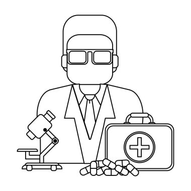 Doktor avatar profil siyah beyaz