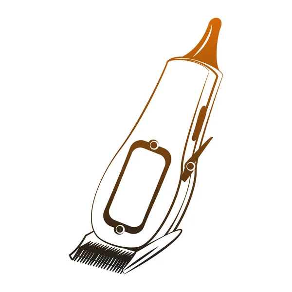 Haircut machine isolated orange lines — Stock Vector