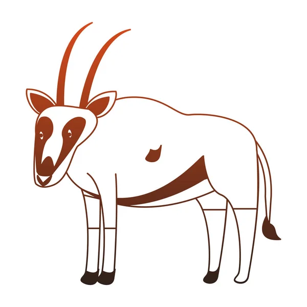 Antilope Wildtier rote Linien — Stockvektor