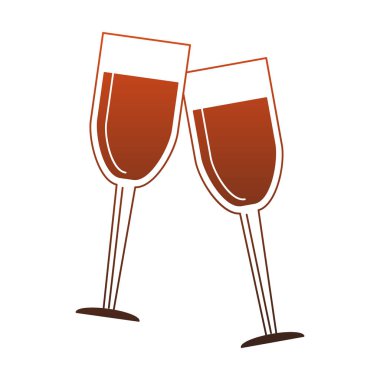 Şampanya cam bardak kırmızı çizgiler