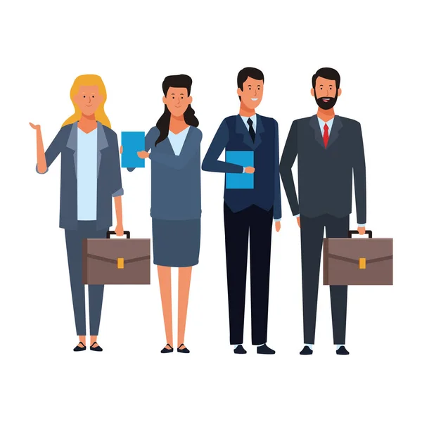 Üzleti emberek avatar rajzfilmfigurák — Stock Vector