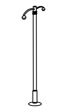 Siyah ve beyaz streetlight izole sembolü