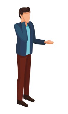 Akıllı telefon avatar ile konuşan adam