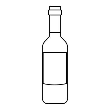 Şarap şişesi izole.